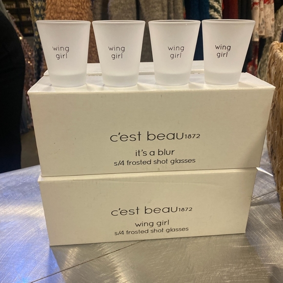 Set of C'Est Beau 1872 shot glasses